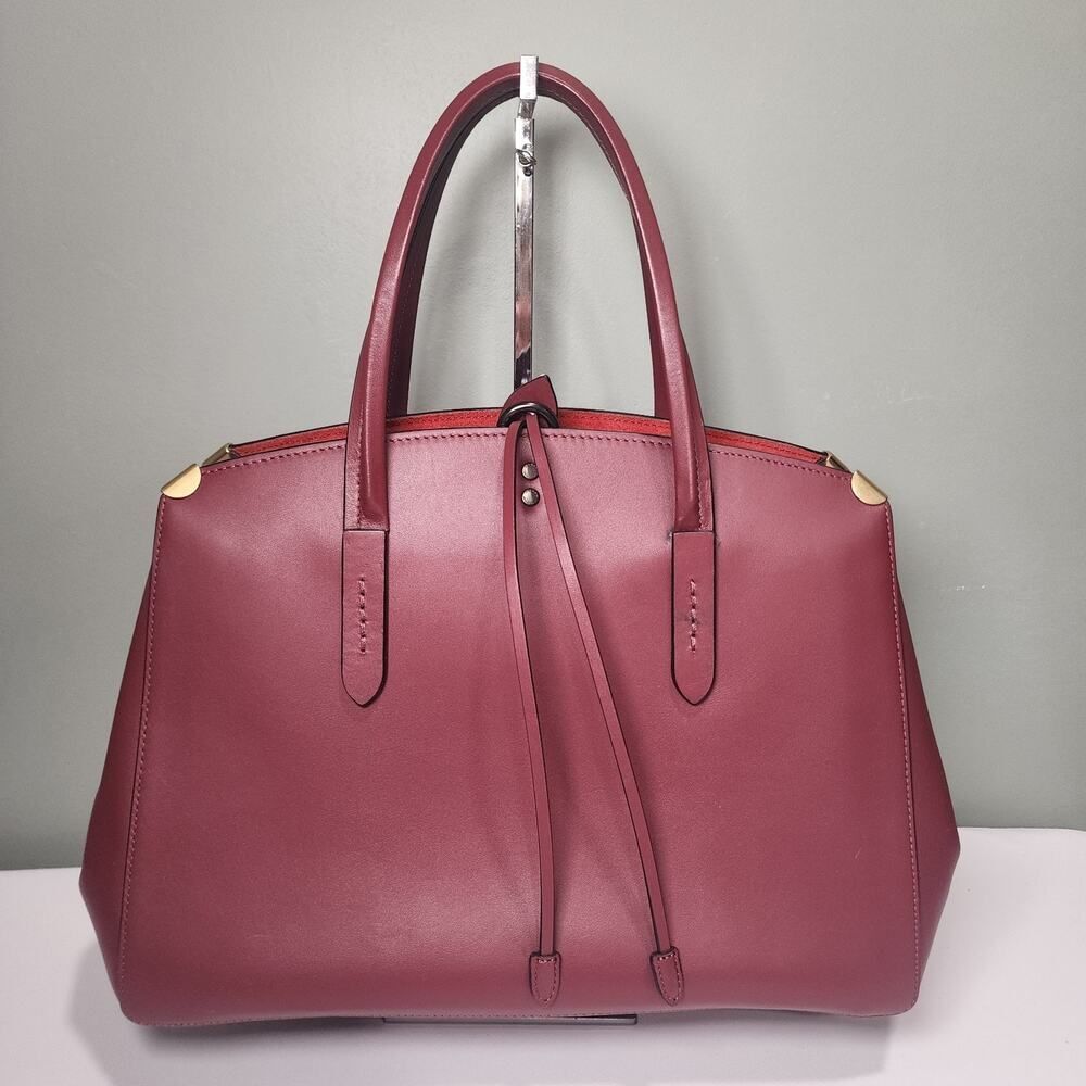 Coach 23821 Cooper Carryall Gunmetal Bordeaux Glovetanned Leather